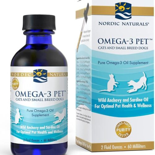 Nordic Naturals Omega-3 Pet, Unflavored - 2 oz - 304 mg Omega-3 Per One mL - Fish Oil for Small Dogs & Cats with EPA & DHA - Promotes Heart, Skin, Coat, Joint, & Immune Health