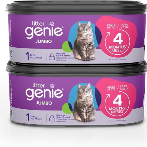 Litter Genie Refill Bags | Jumbo 2- Count (Pack of 1) | Up to 8 Months of Supply in 2 cartridges | Ultimate Odor Control Cat Litter Bags of food nutriton and, Maintains Dog Bladder Health, Cat Bladder Control