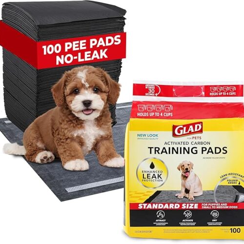 Glad for Pets Black Charcoal Puppy Pads - Super Absorbent Disposable Dog Pee Pads, Potty Training Pads, and Pet Supplies - Dog Pee Pads for Crate Training and Indoor