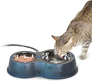 K&H Pet Products Heated Thermo-Kitty Café Outdoor Heated Cat Bowls, Feral Cat Feeding Station - No More Frozen Food or Water, 2093, Kitty Café Outdoor Heated Cat Bowls, Feral Cat Feeding Station Cats feed and nutrition